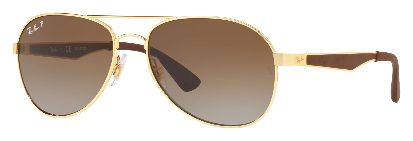 Ray-Ban RB3549 Polarized Sunglasses - Gold/Brown Gradient - Standard ...
